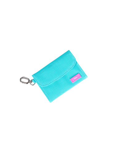 teal clip on card holder 
