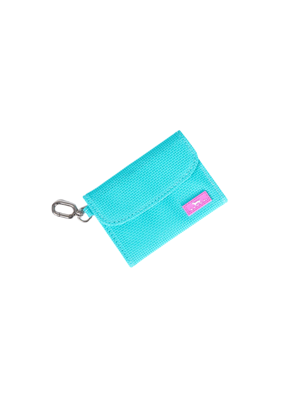 teal clip on card holder 