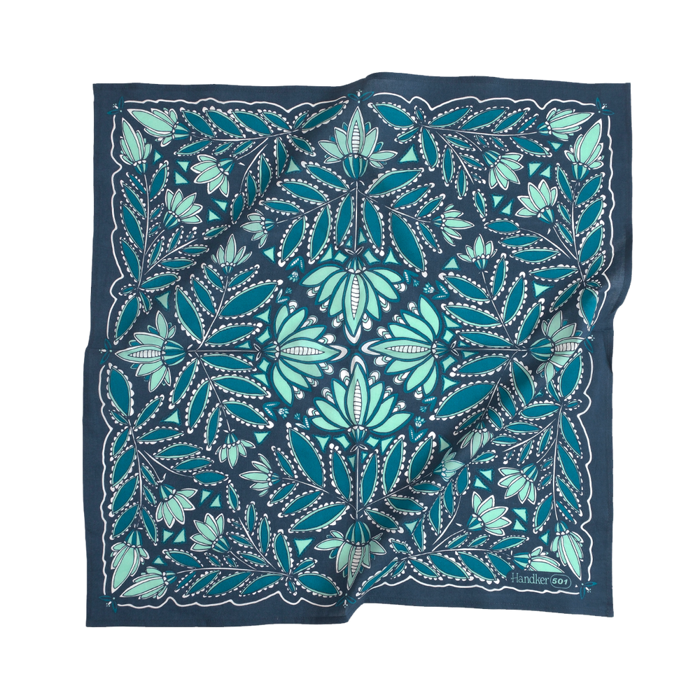 teal and blue bandana
