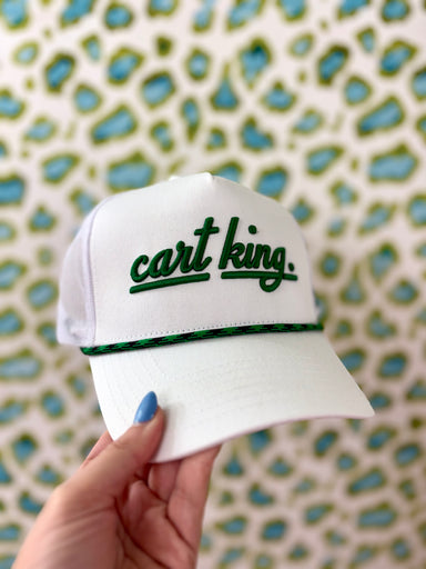 Cart King White Rope Trucker Hat golf themed men cap