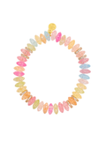 Colorful bracelet with multicolored beads on a white background