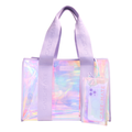 Holographic tote bag with 'Case-Mate' branding on a white background