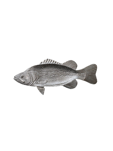 Cast Aluminum Fish Shaped Platter silver