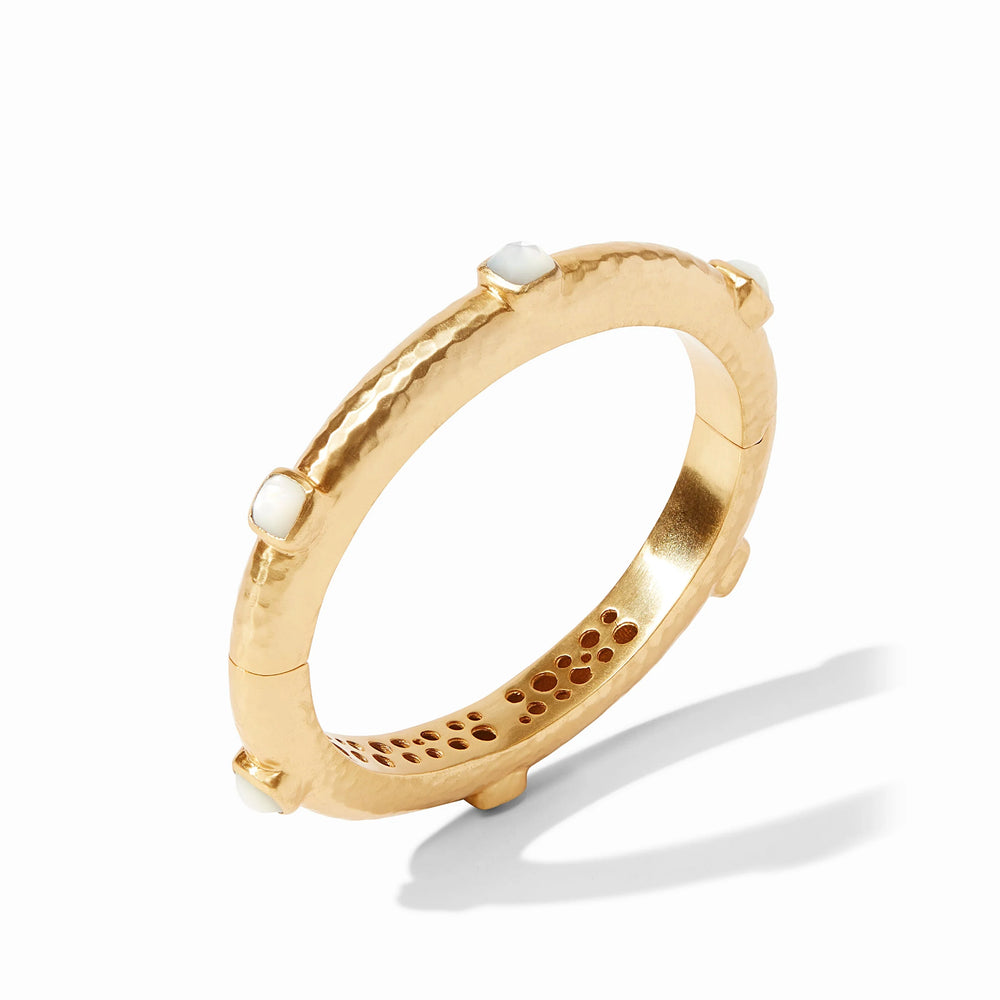 Catalina Stone Hinge Bangle in Clear Crystal By Julie Vos