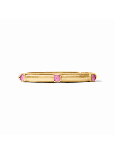 Gold bracelet with pink gemstones