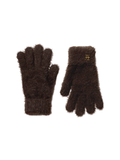 Fuzzy Chocolate Soft Knitted Gloves In Gift Box By Katie Loxton