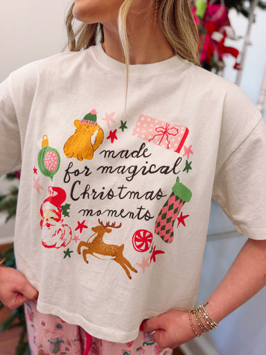 made for magical christmas moments crop tee