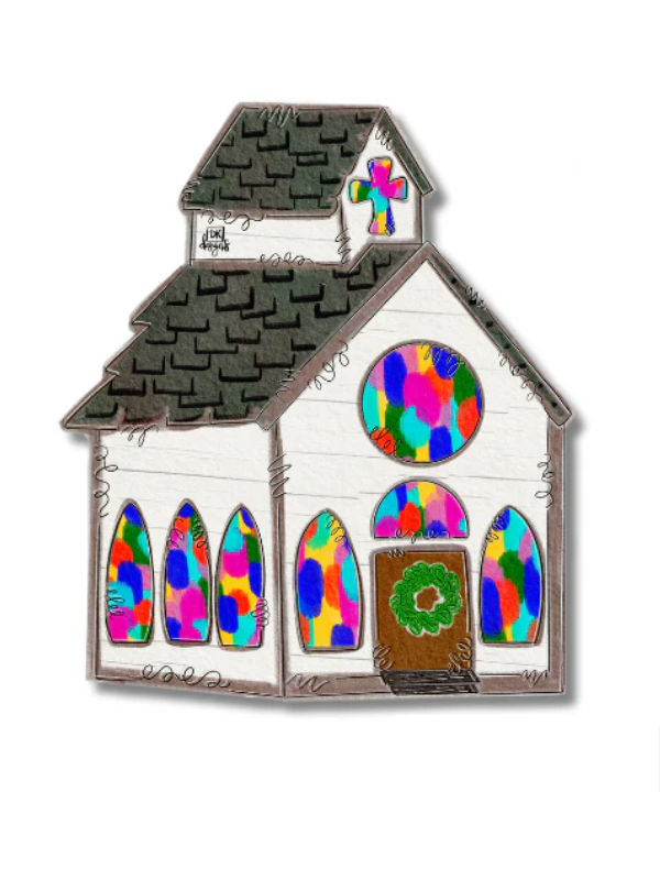 Church velcro attachment for DK designs door hanger