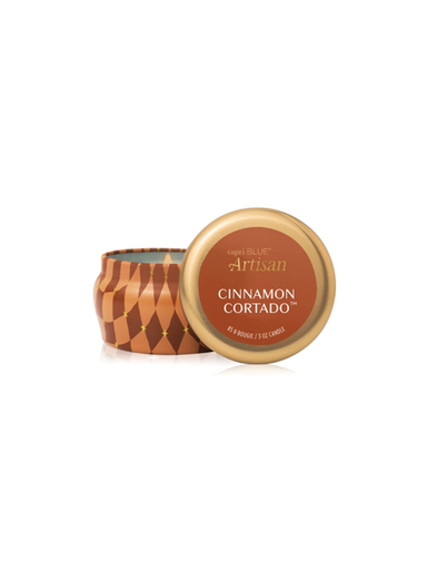 sweet vanilla and cinnamon tin candle 