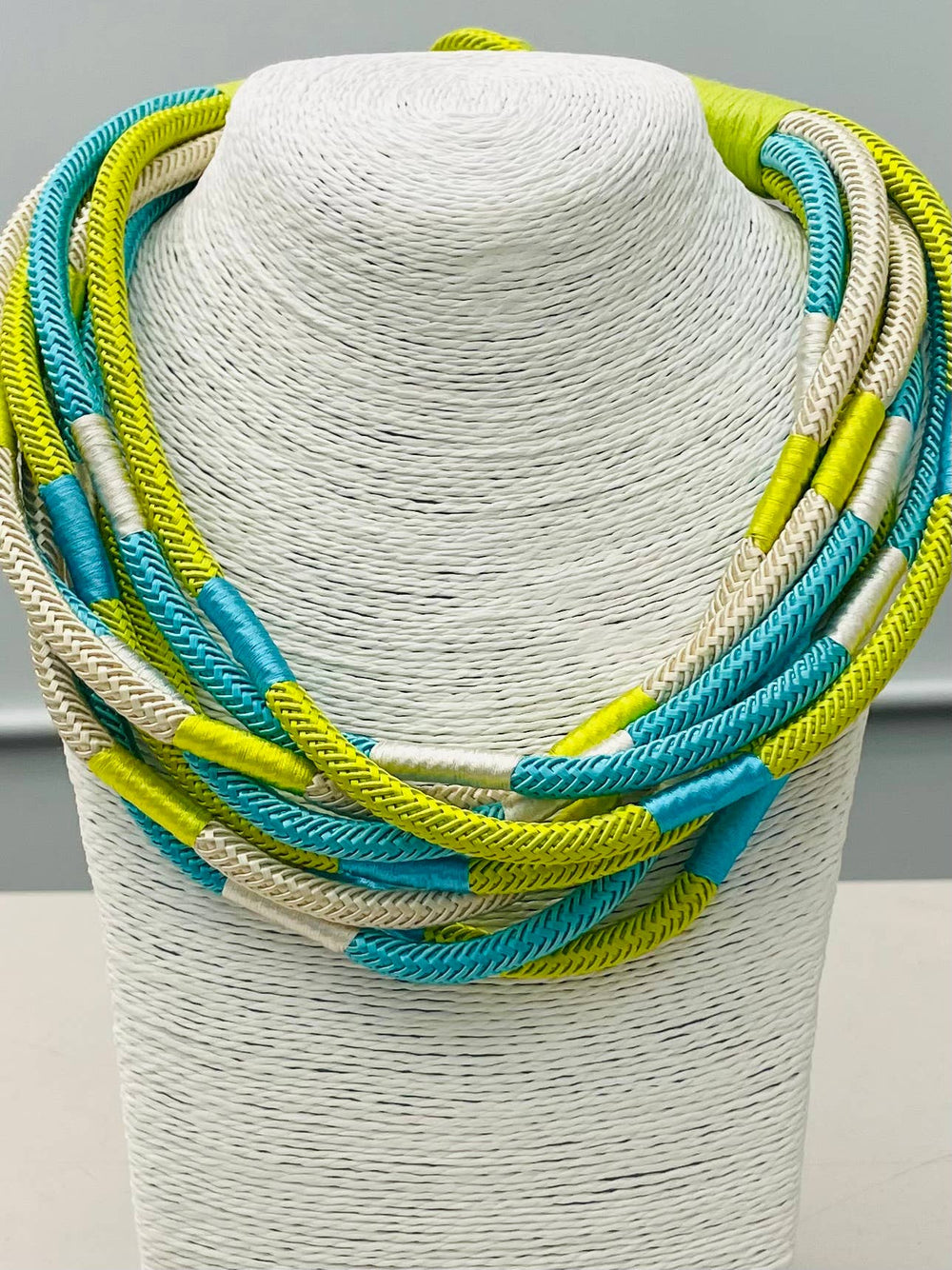 Citrus & Turquoise rope necklace