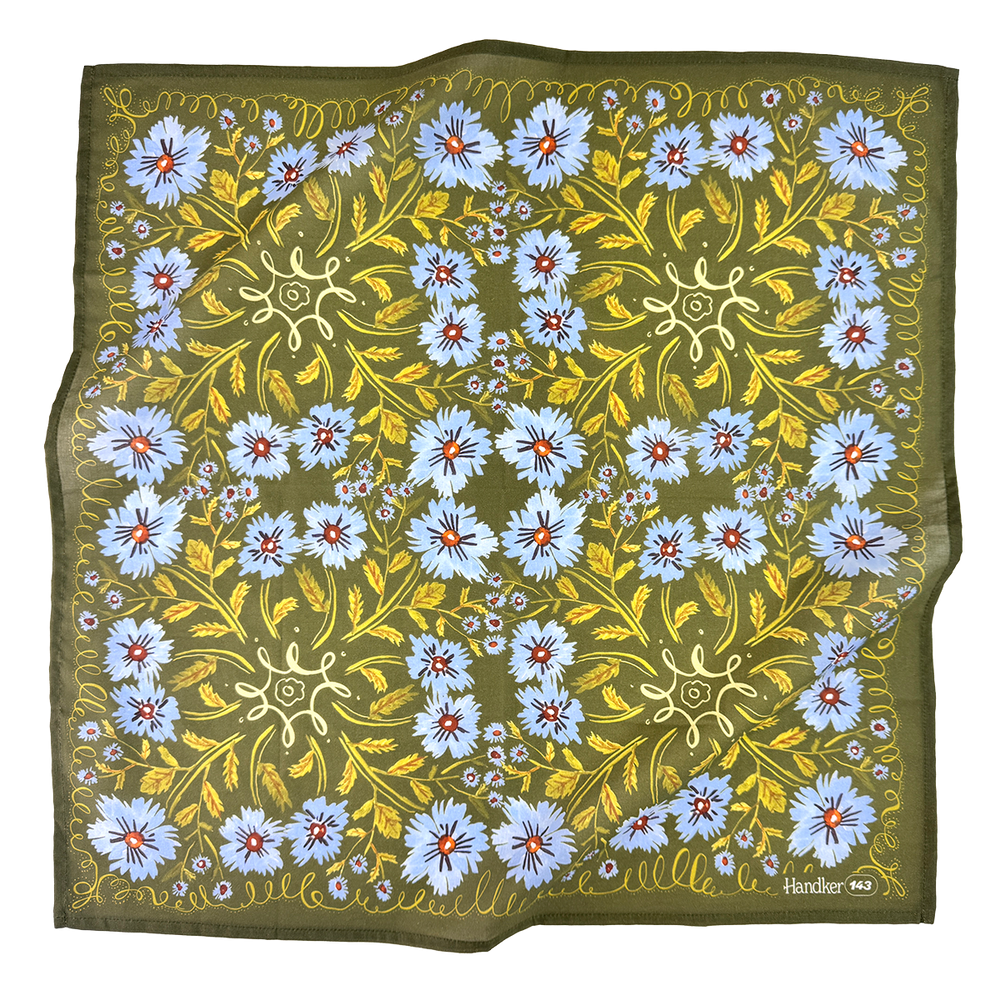 blue flower bandana