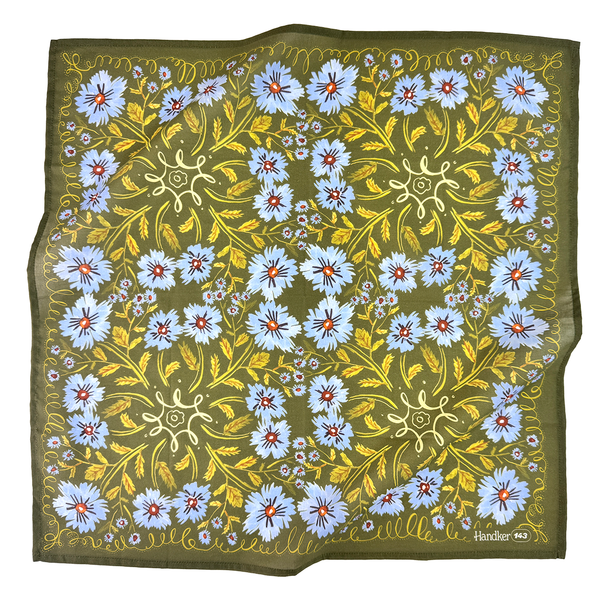 blue flower bandana