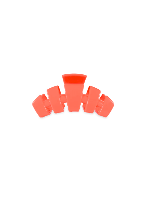 medium neon coral hair clip