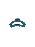 A tiny single teal open hair claw clip by teleties