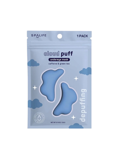 cloud puff caffeine and green tea undereye brightening eye masks by spa life