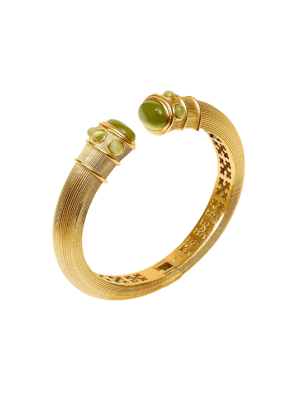 brushed green stone Cobblestone Demi Cuff By Julie Vos