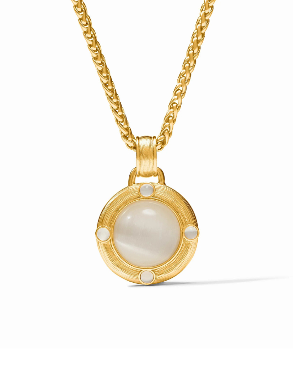 Gold Cobblestone Demi Necklace in Ivory Cat's Eye By Julie Vos