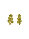 gold Cobblestone Statement Earring in Green Cat's Eye By Julie Vos