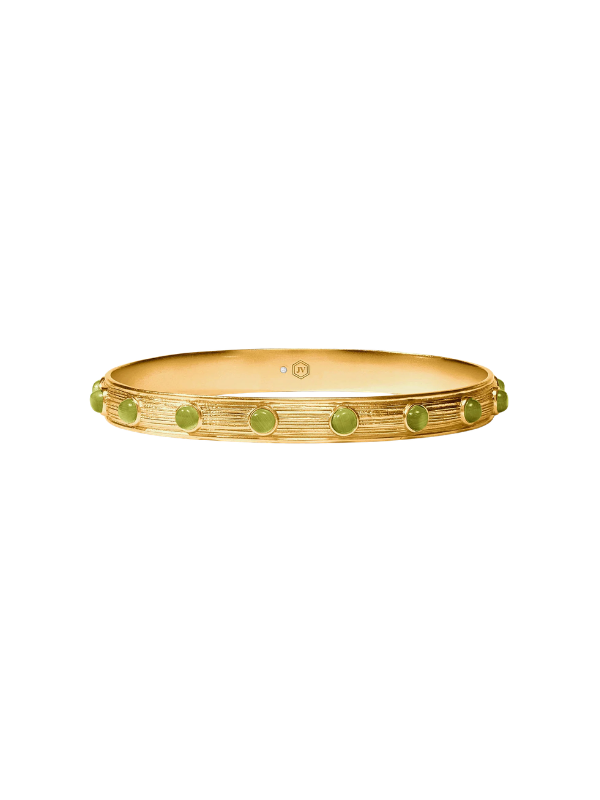 Cobblestone Stone Bangle in Green Cat's Eye 