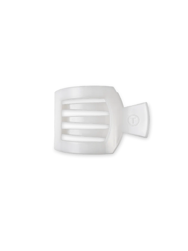 Coconut White Small Flat Square Clip teleties