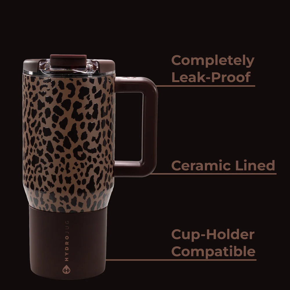 Brown Leopard 20oz Coffee Traveler by Hydrojug