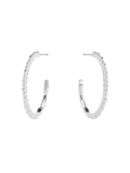 beaded silver hoops