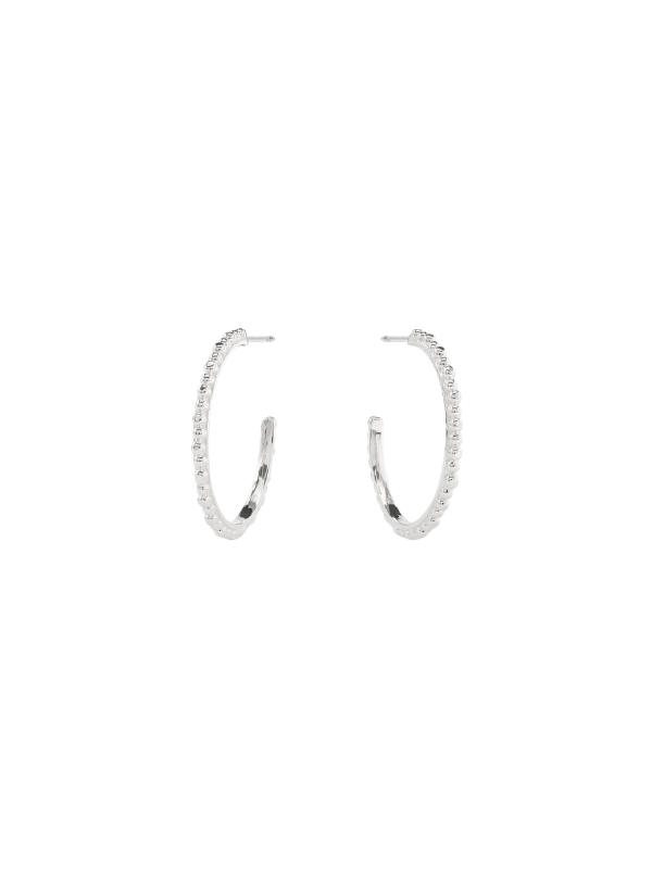 silver beaded hoops