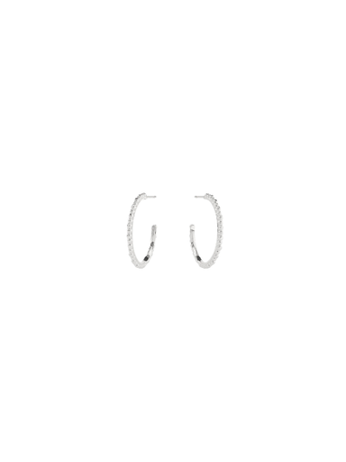 beaded silver hoop
