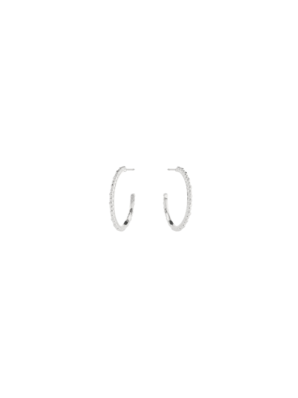 beaded silver hoop