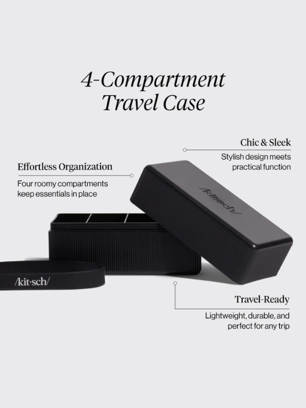 4-Compartment Bar Soap Travel Case in Black by Kitsch