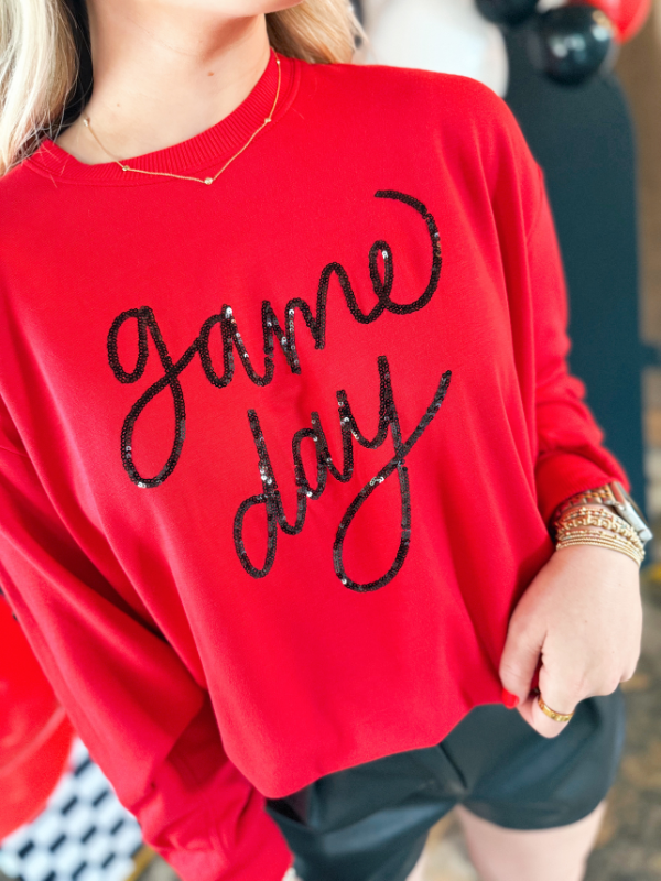 The Sarah Game Day Red & Black Sweatshirt