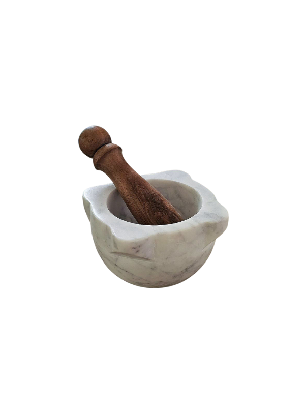 Marble Mortar with Wood Pestle