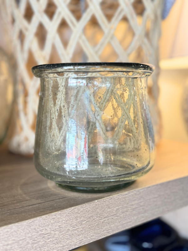 5" Stone Finished Artisan Glass Jar