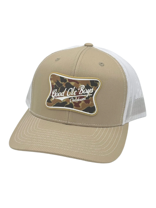 Camo Patch Hat in Khaki + White by Good Ole Boys