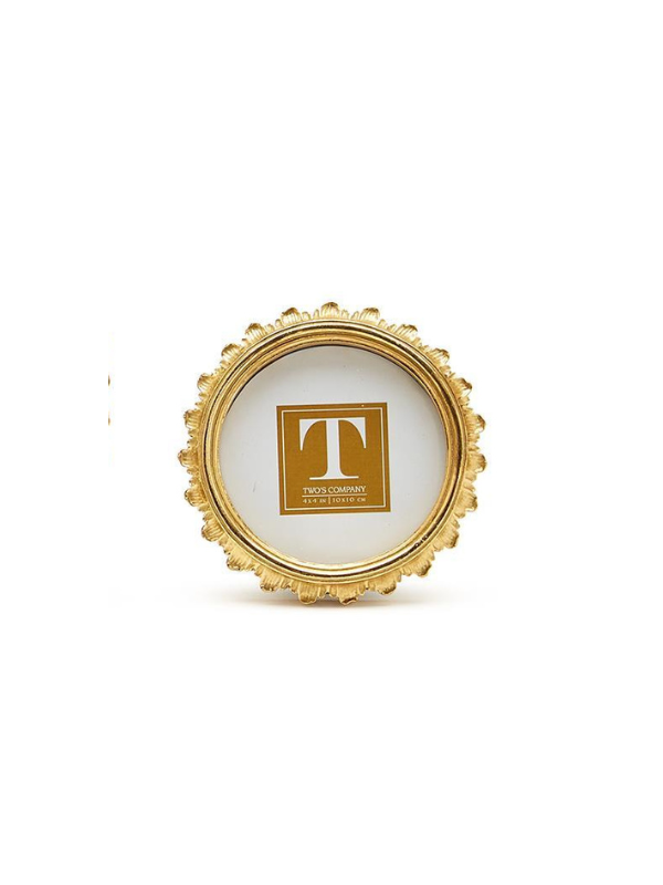 Gold Falcate Round Photo Frame