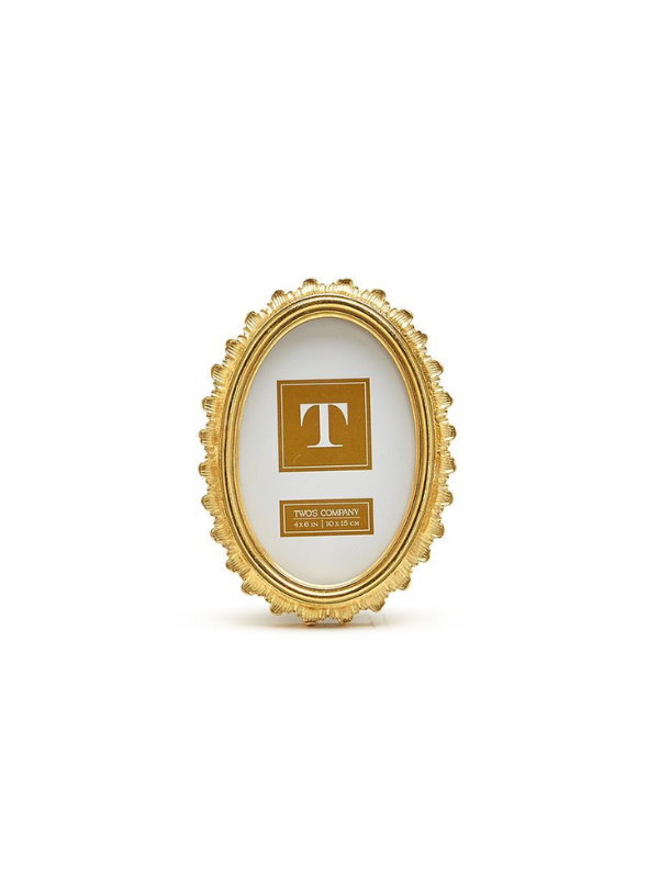 Gold Falcate Small Oval Photo Frame