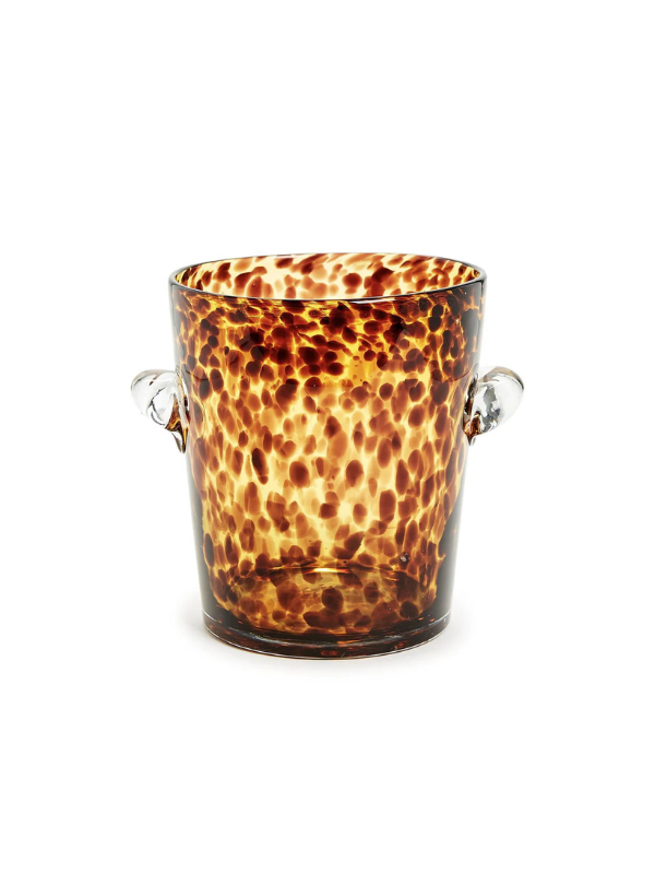 Glass Tortoise Print Ice Bucket