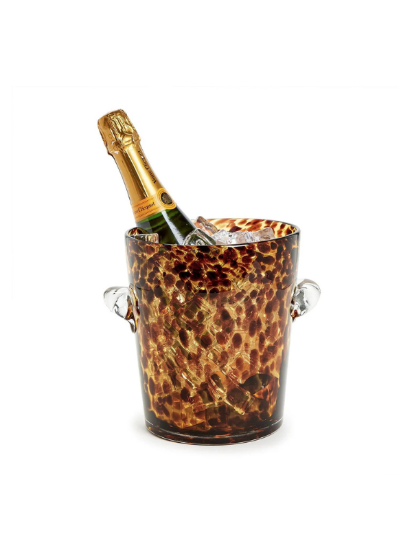 Glass Tortoise Print Ice Bucket