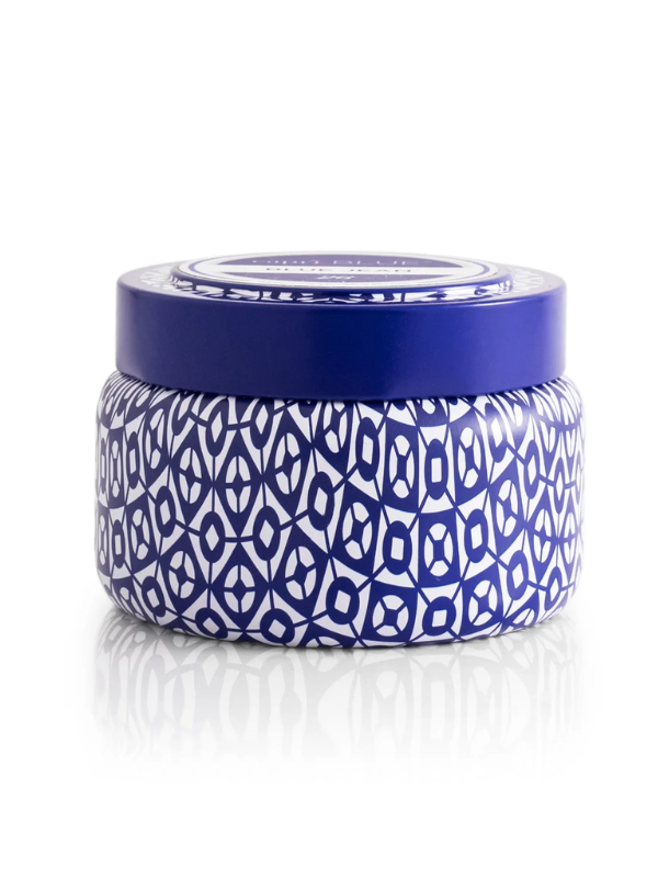 Honeydew Crush Blue Printed Travel Tin Candle