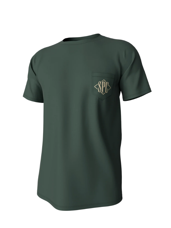 Diamond Quail Short Sleeve Pocket Tee in Duck Green By Southern Point Co.