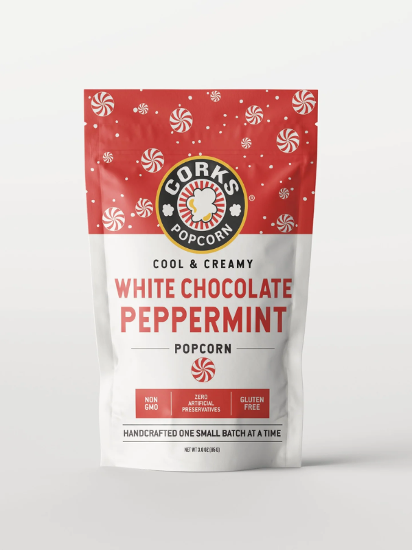 Corks White Chocolate Peppermint Popcorn