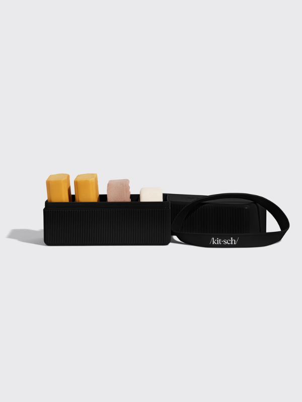 4-Compartment Bar Soap Travel Case in Black by Kitsch
