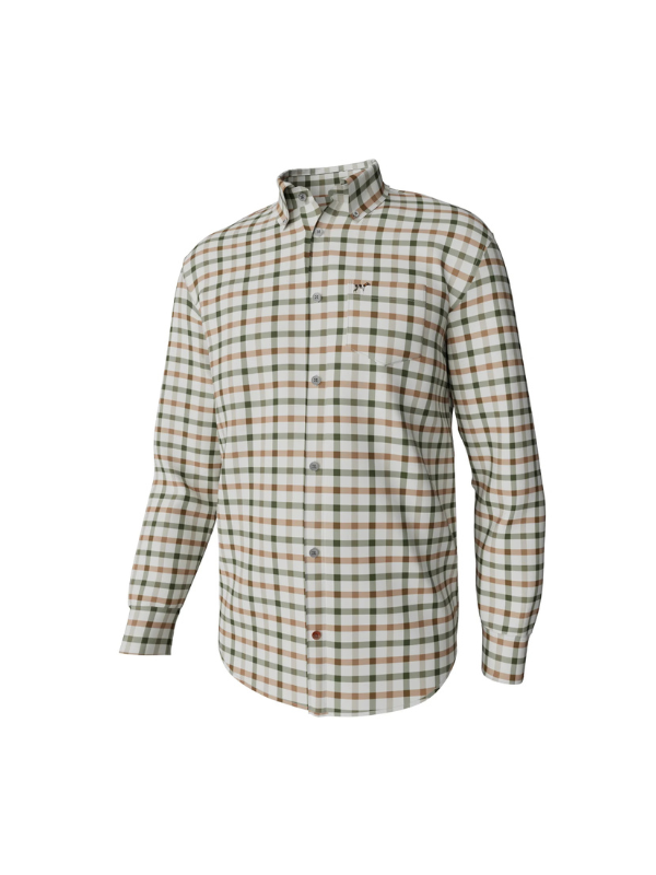 Hadley Luxe Long Sleeve Button Down in Burke Tattersall - Cypress