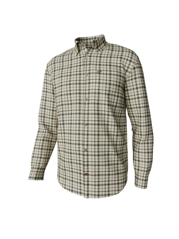 Hadley Luxe Long Sleeve Button Down in Horton Plaid - Cream