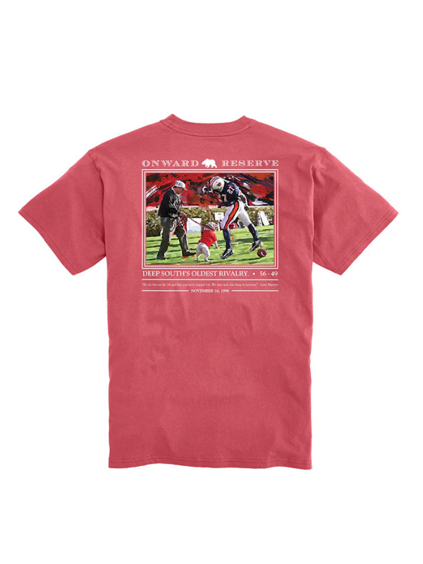 Deep South's Oldest Rivalry Tee in Washed Red By Onward Reserve