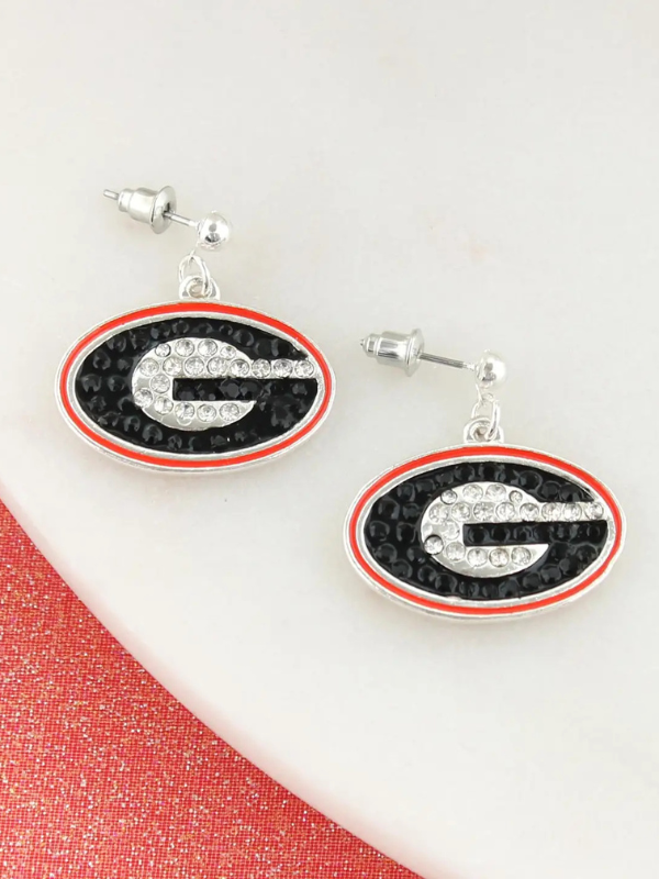 Georgia Crystal Logo Earrings