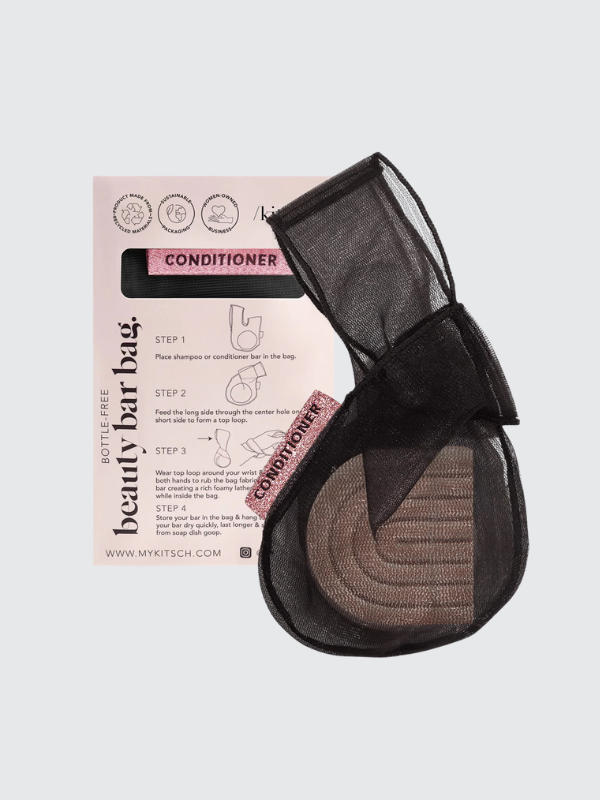 Conditioner Beauty Bar Bag in Black by Kitsch