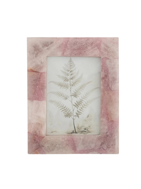 Carved Mango Wood Photo Frame with Diamond Pattern