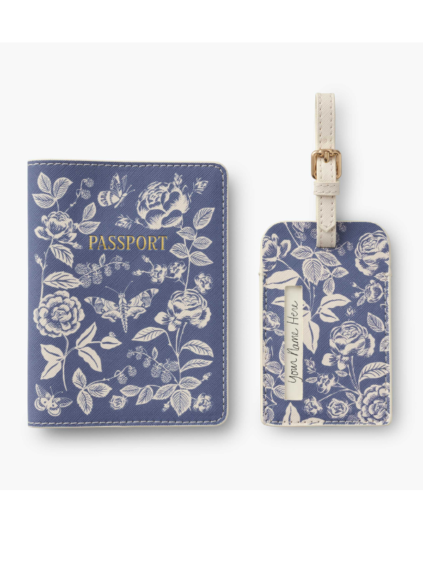 English Rose Passport Holder & Luggage Tag Set