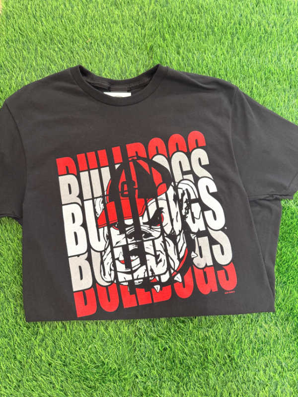 Stacked Bulldogs Tee in Black